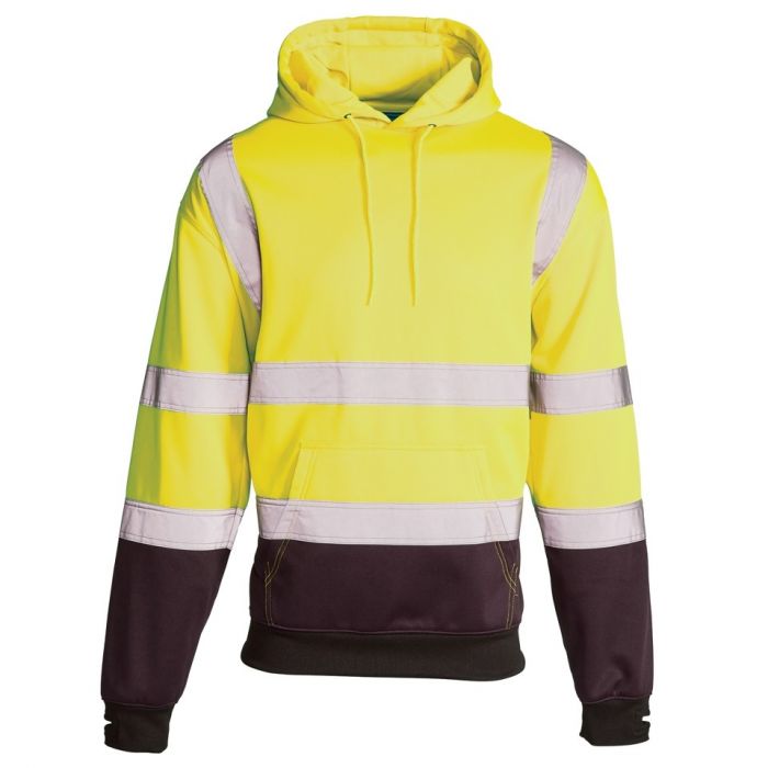 SUPERTOUCH HI VIZ TWO TONE HOODY YELLOW - NAVY