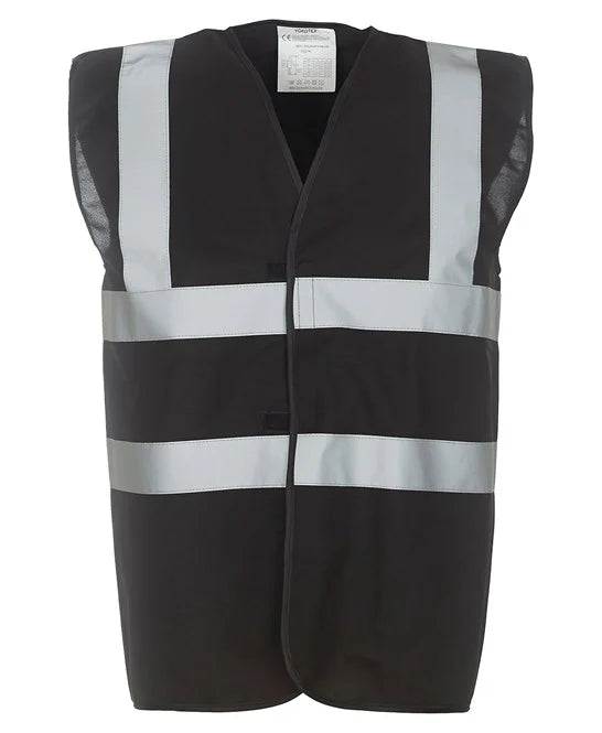 YOKO HI VIS 2 BAND VELCRO BLACK VEST