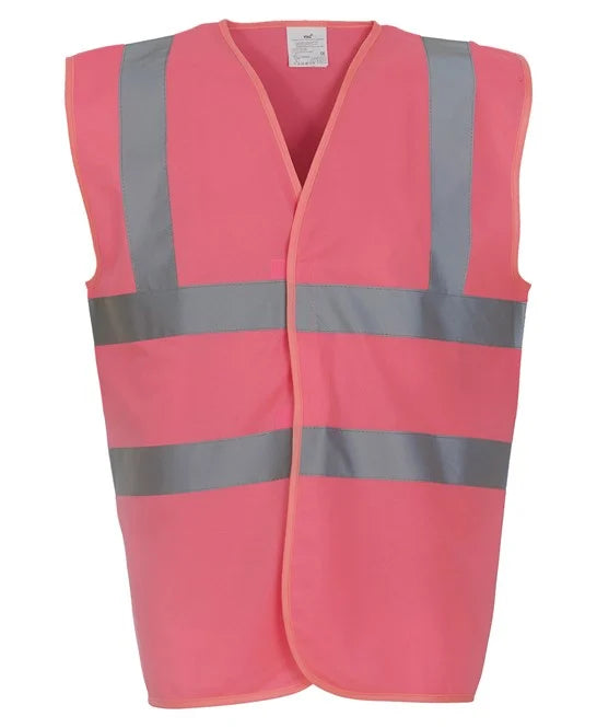 YOKO HI VIS 2 BAND VELCRO PINK VEST