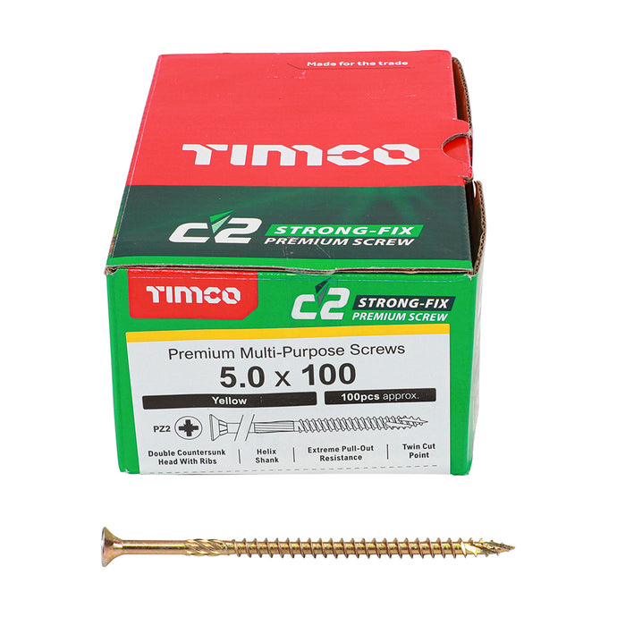 TIMCO 5.0 x 100 C2 Premium Industrial Twin Cut Screws PZ Screw (100)
