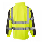 SUPER TOUCH HI VIZ YELLOW NAVY RUGBY SWEATER 1/4 ZIP