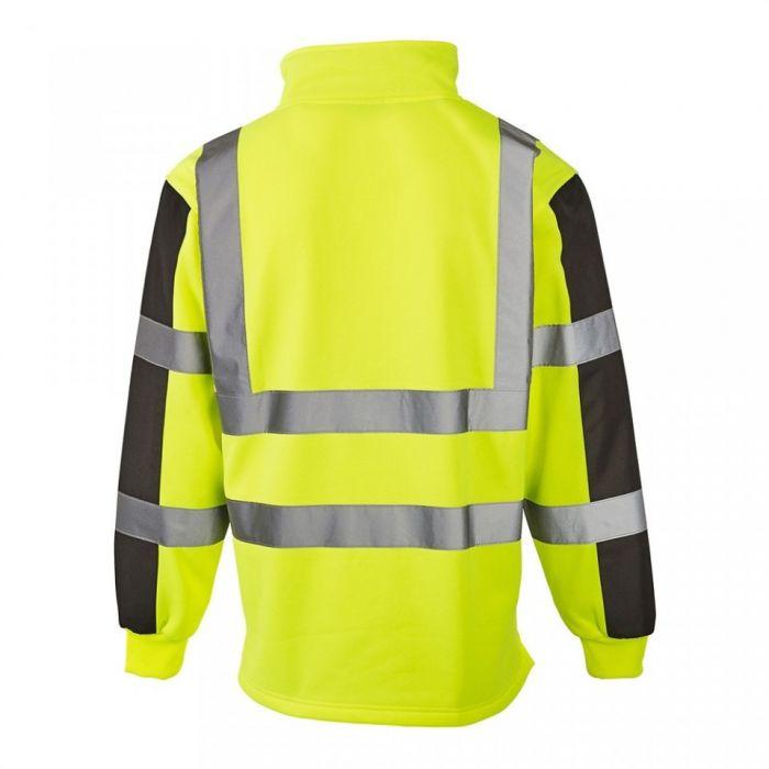 SUPER TOUCH HI VIZ YELLOW NAVY RUGBY SWEATER 1/4 ZIP