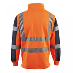 SUPER TOUCH HI VIZ ORANGE NAVY RUGBY SWEATER 1/4 ZIP