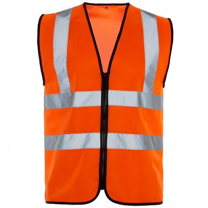 SUPERTOUCH HI VIZ ORANGE ZIP SAFETY VEST