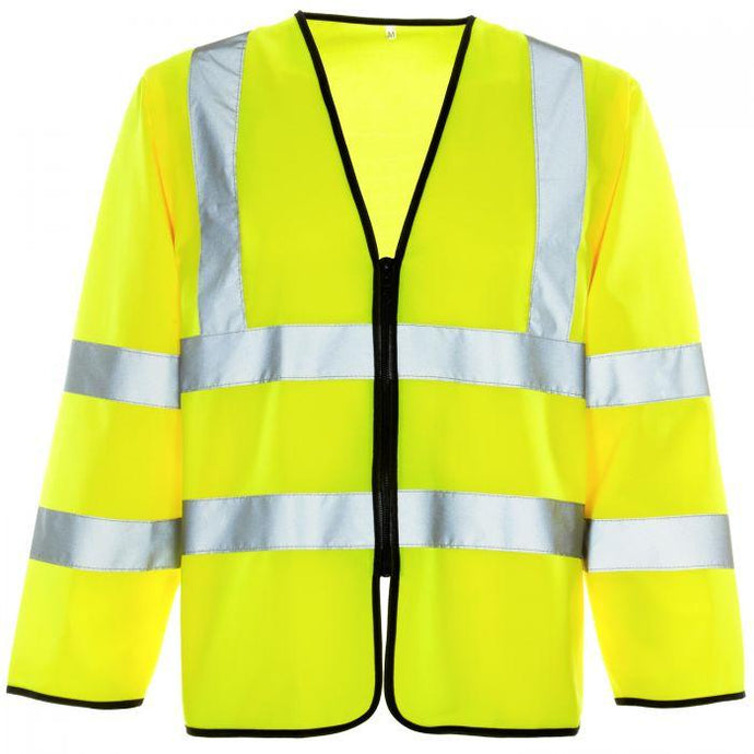 Supertouch Hi Vis Yellow Long Sleeved Zip Vest - H101