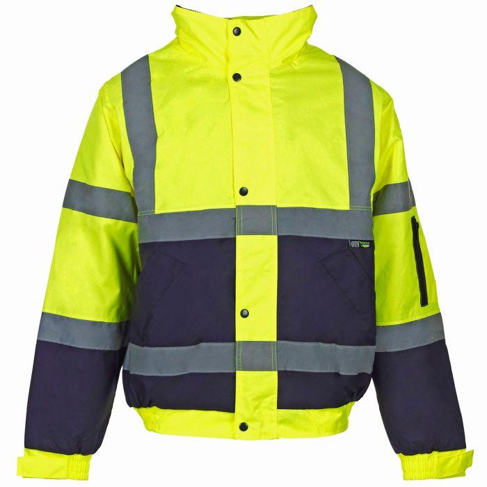 Supertouch Hi Vis Yellow 2 Tone Bomber Jacket - H37