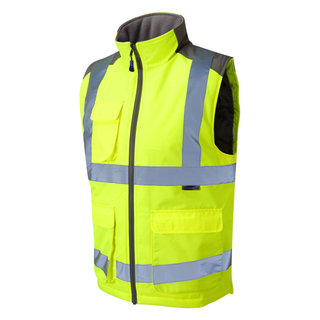 LEO - TORRINGTON - YELLOW -  ISO 20471 CLASS 2 HI VIZ WATER REPELLANT PADDED BODYWARMER