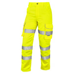 LEO PENNYMOOR ISO 20471 CLASS 2 LADIES POLYCOTTON HI VIZ YELLOW WORK TROUSERS