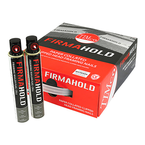 FirmaHold Collated Clipped Head Nails & Fuel Cells - Trade Pack - Part Ring Shank - FirmaGalv + 3.1 x 90/2CFC