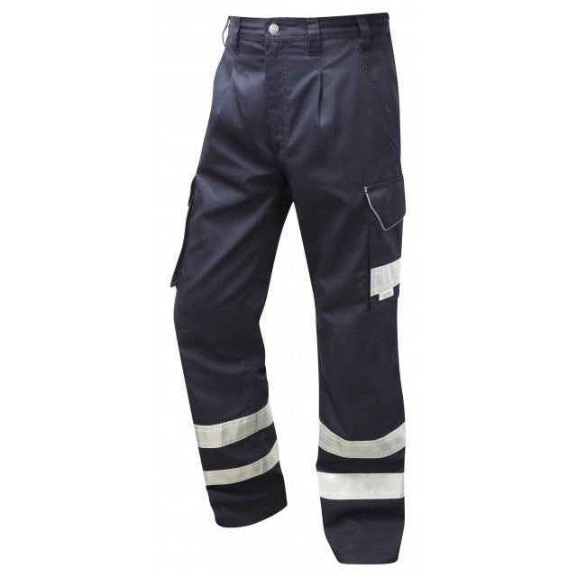 LEO ILFRACOMBE NAVY HI VIZE CARGO WORK TROUSER