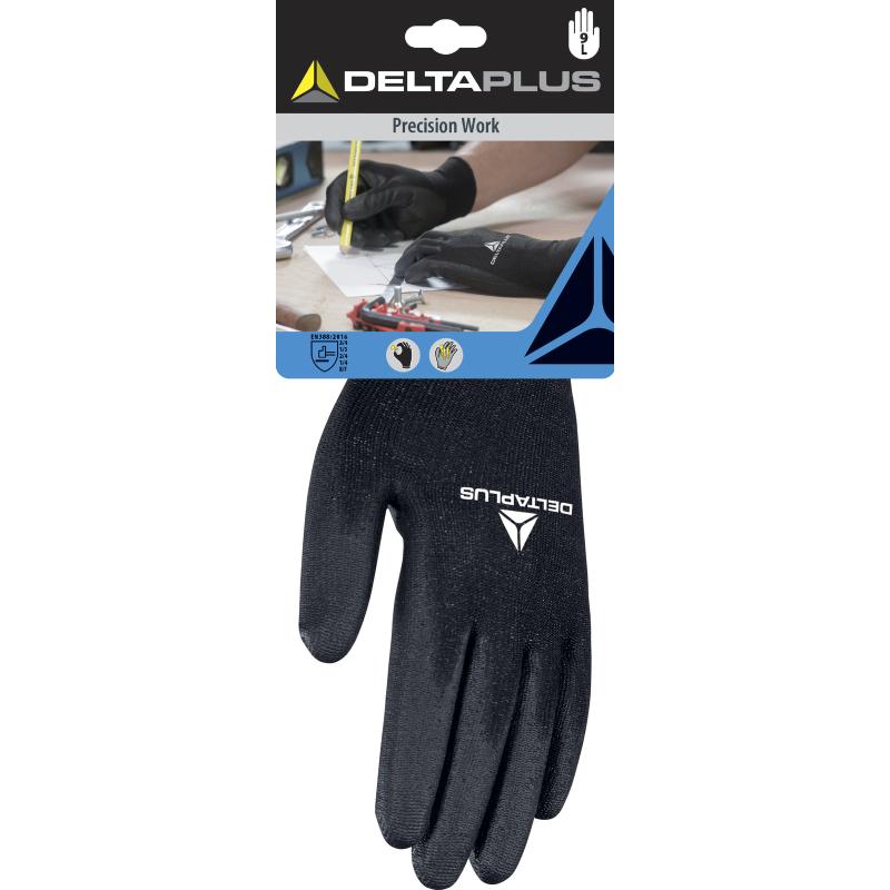 DELTAPLUS VE702PN POLYESTER KNITTED PU PALM WORK GLOVE