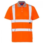 SUPERTOUCH HI VIZ ORANGE BIRD EYE POLO SHIRT