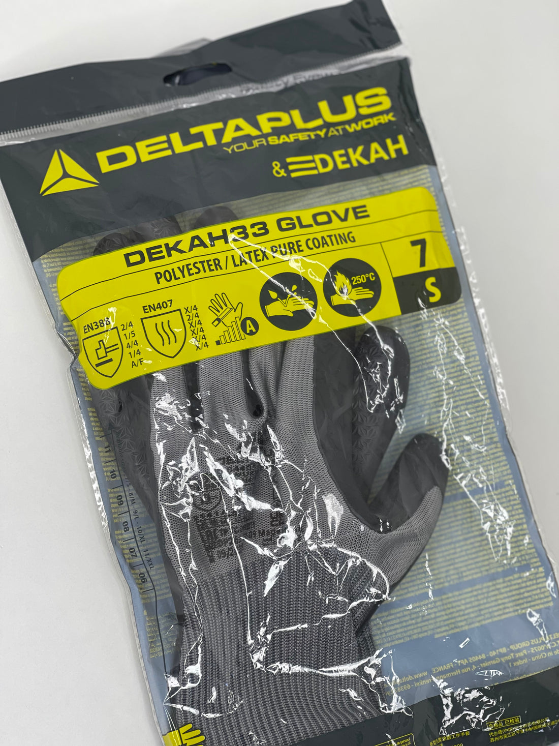 DeltaPlus DEKAH33 Gloves Industrial Latex Grip Safety Glove Heat Resistant
