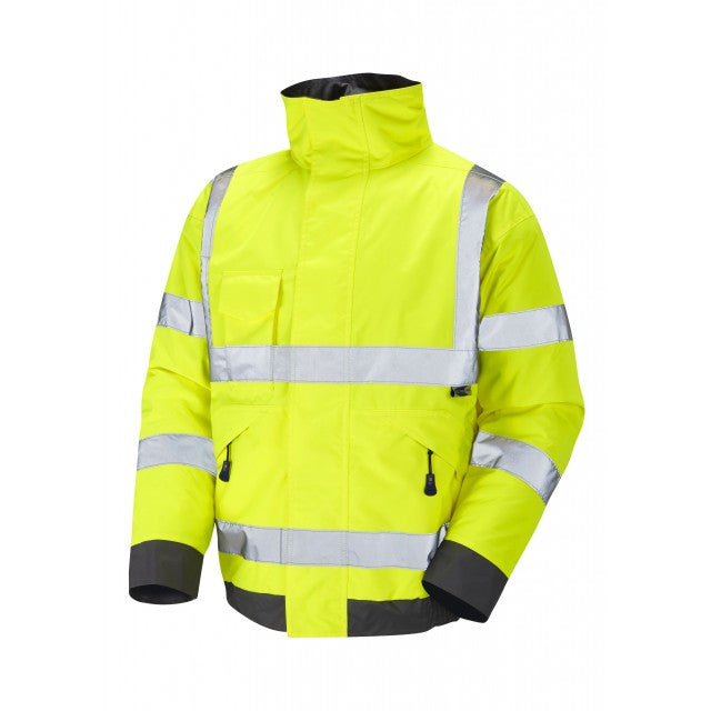 LEO - CHIVENOR - YELLOW -  ISO 20471 CLASS 3 HI VIZ WATERPROOF BOMBER JACKET