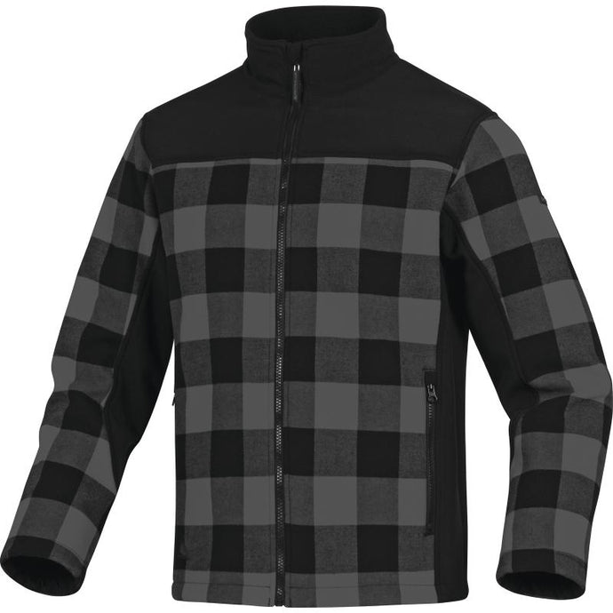 DELTAPLUS KODIAK JACKET IN COTTON POLYESTER POLAR FLEECE, GREY-BLACK