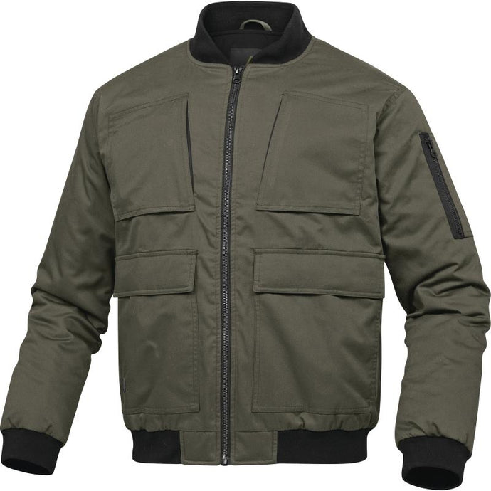 DELTAPLUS LORCA COTTON/POLYESTER BOMBER JACKET, GREEN
