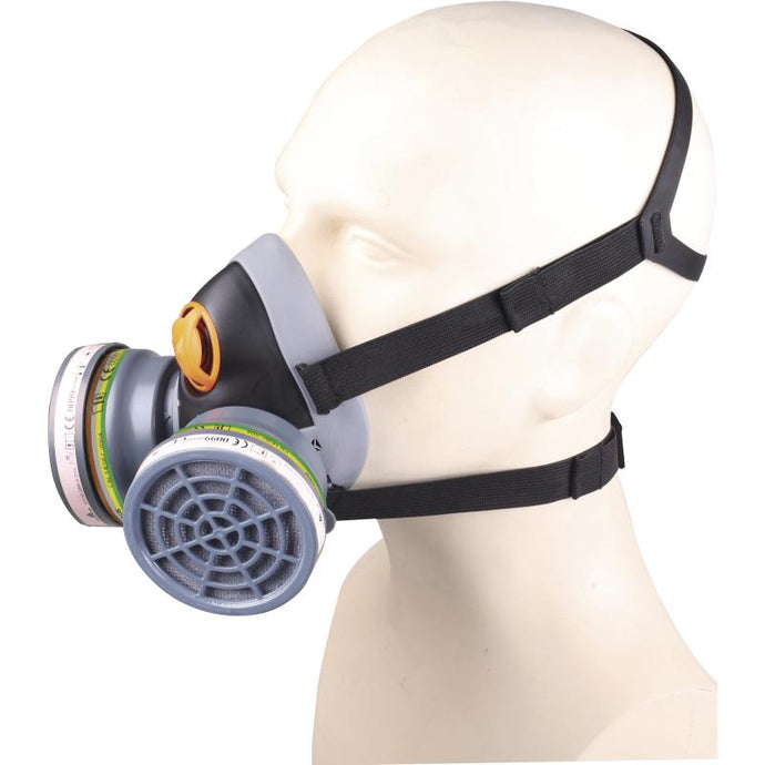 DELTAPLUS M6400 Chemical Kit ABEK1 Twin Filter Comfort Half Spray Face Mask