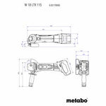 METABO W18 LTX 115 18V 4.1/2IN ANGLE GRINDER BODY ONLY AND METALOC 602170840
