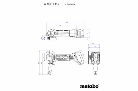 METABO W18 LTX 115 18V 4.1/2IN ANGLE GRINDER BODY ONLY AND METALOC 602170840