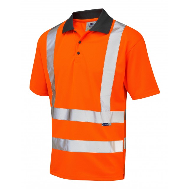 LEO - ORANGE - ROCKHAM - ISO 20471 CLASS 2 ECO VIZ HEAVY DUTY POLO SHIRT