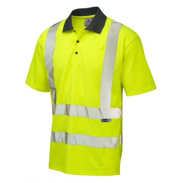 LEO - YELLOW - ROCKHAM - ISO 20471 CLASS 2 ECO VIZ HEAVY DUTY POLO SHIRT