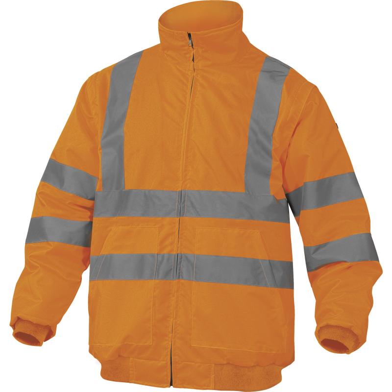 DELTAPLUS  RENO HV FLUORESCENT ORANGE BOMBER HV JACKET - BODYWARMER