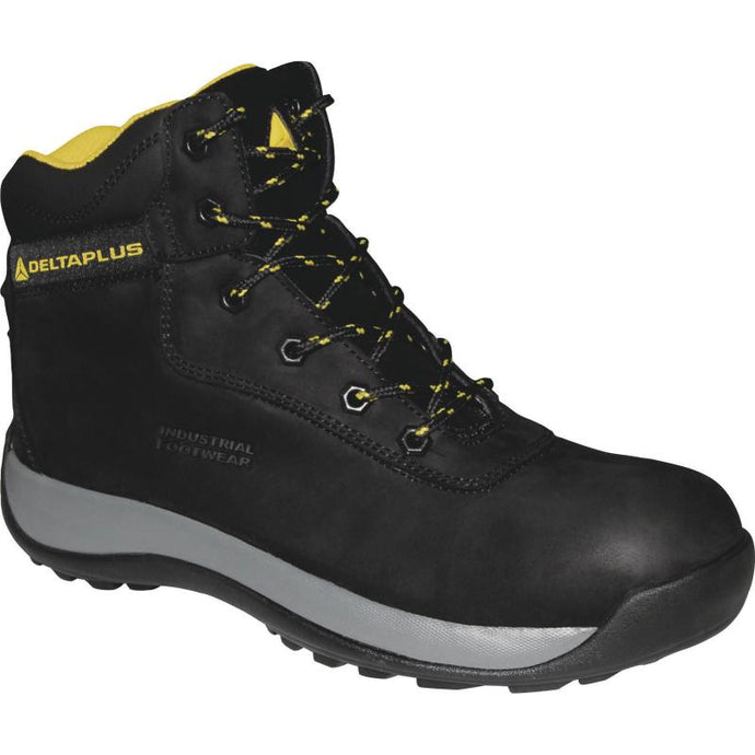 DELTAPLUS SAGA S3 SRC - BLACK NUBUCK LEATHER SAFETY WORK BOOT FOOTWEAR