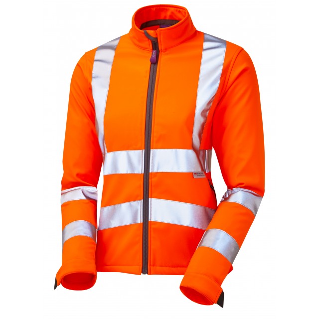 LEO - ORANGE - HONEYWELL ISO 20471 CLASS 2 LADIES HI VIZ SOFTSHELL JACKET