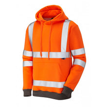 Load image into Gallery viewer, LEO GOODLEIGH ISO 20471 CLASS 3 HOODED SWEATSHIRT ORANGE
