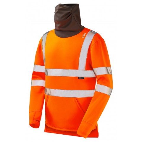 LEO COMBESGATE ISO 20471 Class 3 Snood Sweatshirt Orange