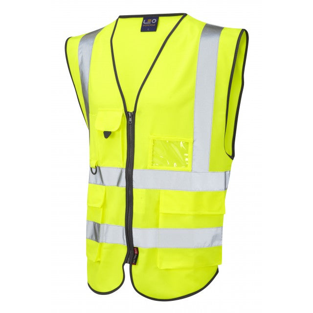 LEO LYNTON ISO 20471 CLASS 2 EXECUTIVE HI VIZ VEST YELLOW W11-Y