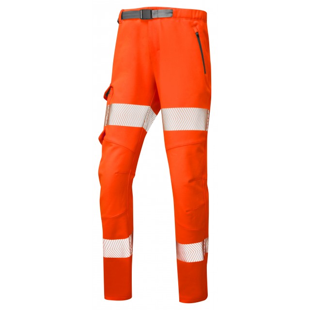 LEO - STARCROSS - ISO 20471 CLASS LADIES HI VIZ STRETCH WORK TROUSER RAILSPEC