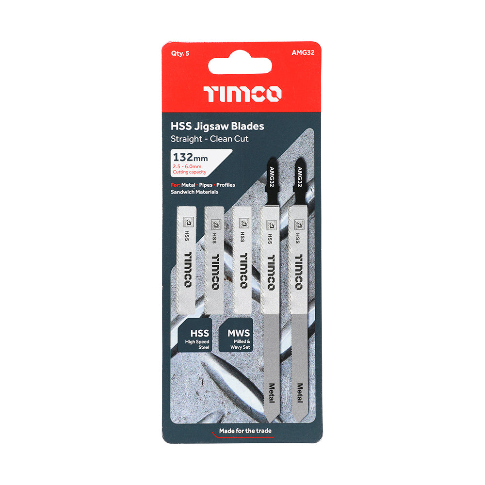 TIMCO Jigsaw Blades - Metal Cutting - HSS Blades T318B