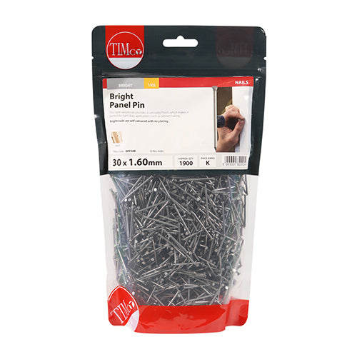 TIMCO Panel Pins - Bright 30MM x 1.6MM 1/2KG BAG