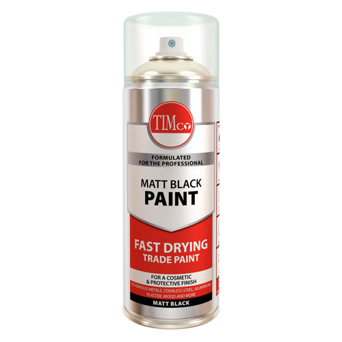 TIMCO - TIN OF MATT BLACK FINISHING PAINT AEROSOL  380ml