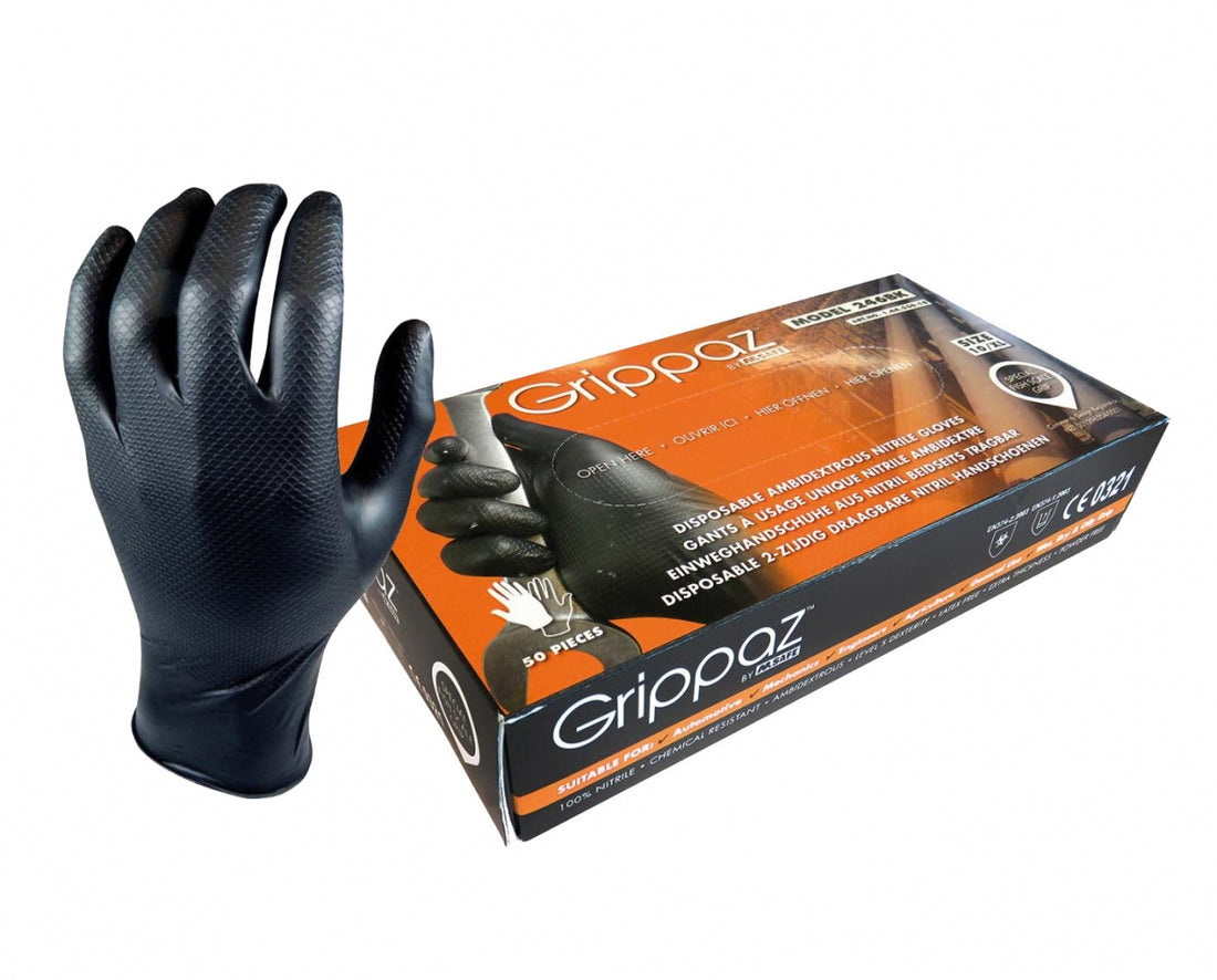 GRIPPAZ INDUSTRIAL DOT NITRILE DISPOSABLE GLOVES