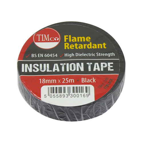 TIMCO PVC Insulation Tape - Black 25m x 18mm