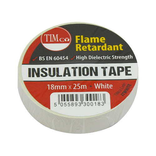 TIMCO PVC Insulation Tape - White 25m x 18mm