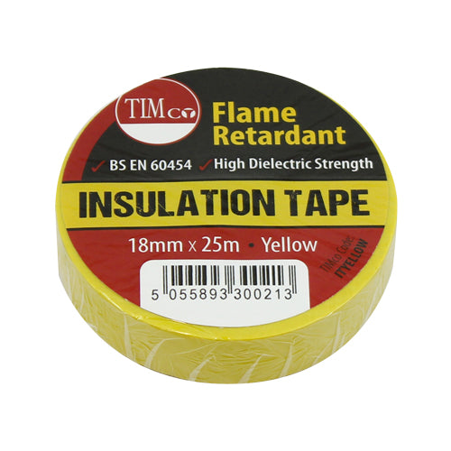 TIMCO PVC Insulation Tape - Yellow 25m x 18mm