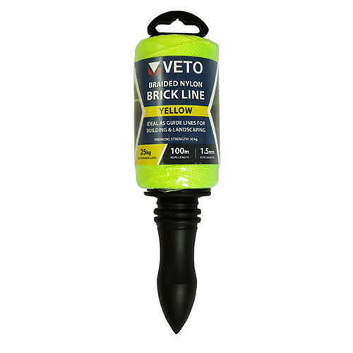 YBL100W - Nylon Builders Line - Winder - Yellow 1.5mm x 100m