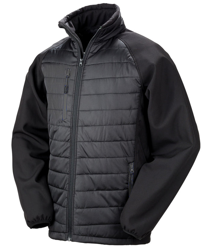RESULT BLACK COMPASS PADDED SOFSHELL JACKET, BLACK