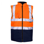 SUPERTOUCH HI VIZ REVERSIBLE 2 TONE ORG NAVY BODYWARMER