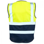 SUPERTOUCH HI VIZ EXECUTIVE YELLOW - NAVY ZIP VEST H115