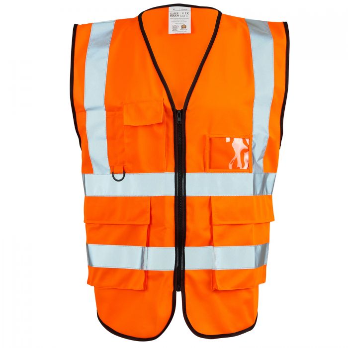 SUPERTOUCH HI VIZ EXECUTIVE ORANGE  ZIP VEST