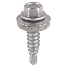 Load image into Gallery viewer, Metal Construction Light Section Screws - Hex - EPDM Washer - Self-Drilling - Exterior - Silver Organic 5.5 x 25
